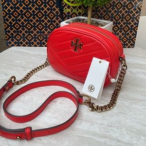 New , tory burch kira chevron small camera crossbody bag